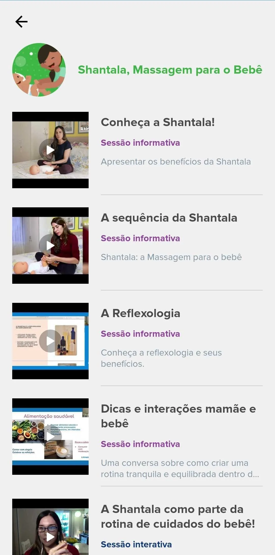 sequência shantala kinedu